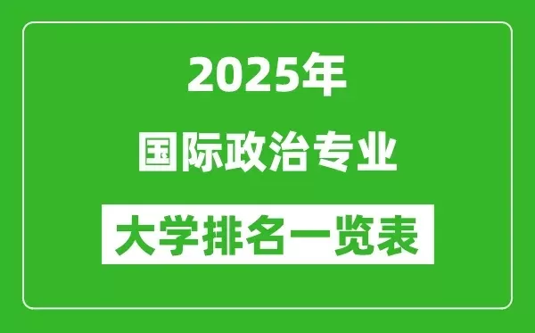 国际政治专业大学排名如何？2026年报考指南与院校梯队解析