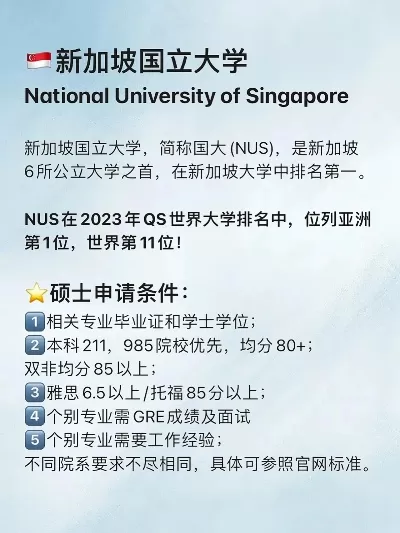 新加坡国立大学入学标准是什么？详解录取关键因素
